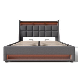Storage Bed With Led And Usb Linen