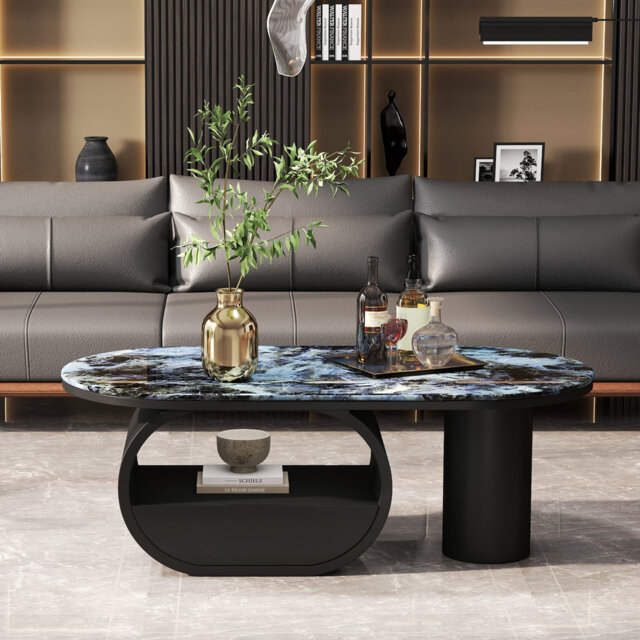 Solid Coffee Table with Storage