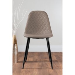 Industrial Design White & Grey Marble Effect Melamine Dining Table Set with 2 Faux Leather Chairs
