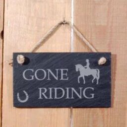Slate Hanging Sign with Gone Riding Wall Décor