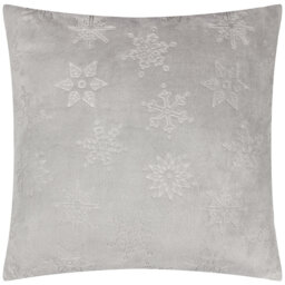 Snowflakes Grey Square Cushion