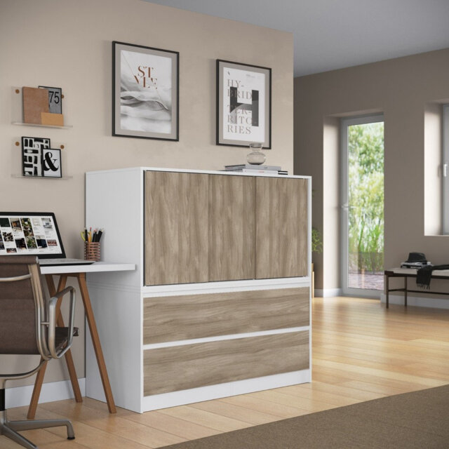 Solid Wood Rectangle Accent Cabinet