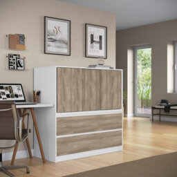 Solid Wood Rectangle Accent Cabinet