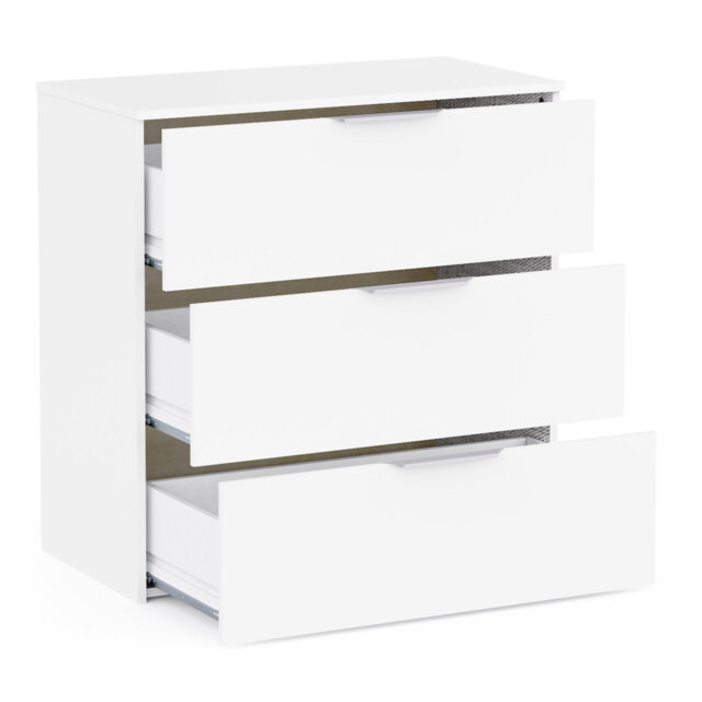 Bijon 3 Drawer 80cm Chest of Drawers - Matt White