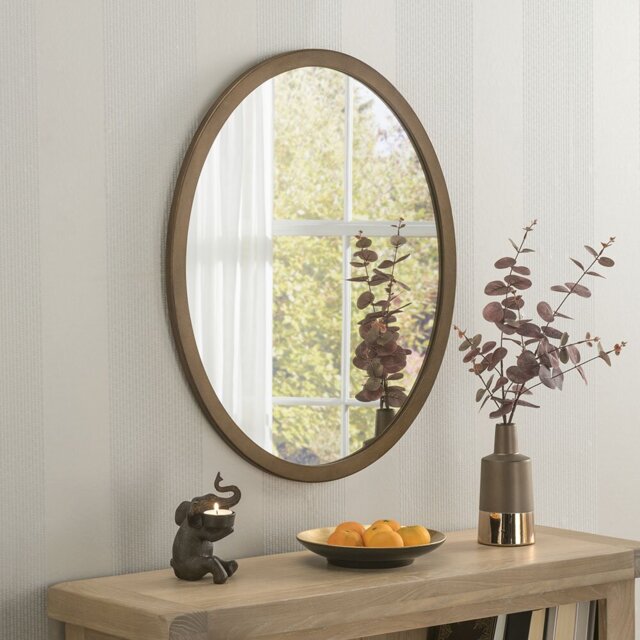 Maureen Wood Oval Mirror