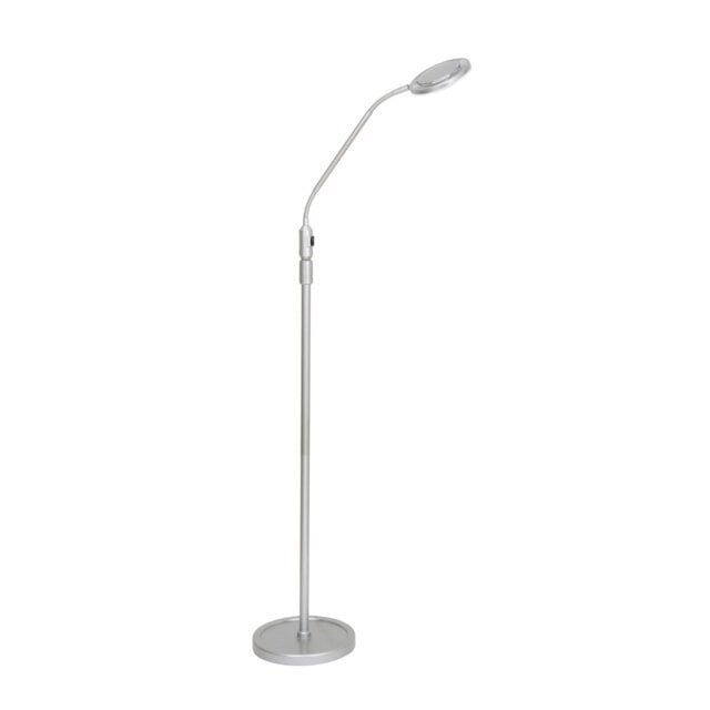 Finis 135cm Silver Grey LED Task Floor Lamp