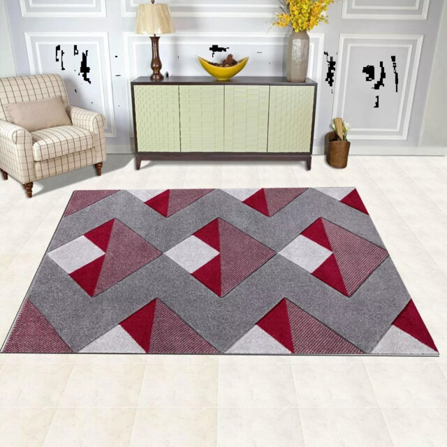 Stylish Luxury Area Rug Diamond Style Zigzag Rugs For Living Room Bedroom Rug Soft Non Shedding Area Rug