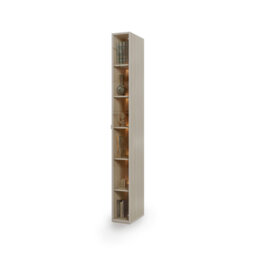 Charlie Ch-12 Bookcase 25 cm in Cashmere - Slim Display with Optional Glass & LED