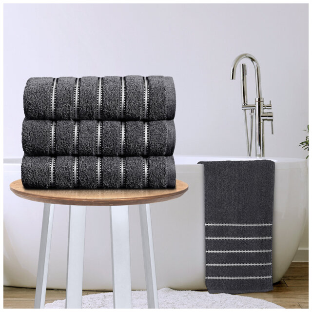 Luxury Cotton Striped Bathroom Towels, Super Soft , Highly Absorbent & Quick Dry â Includes Hand Towels & Bath Sheets