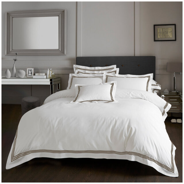 Cotton Blend Solid Colour Bedding with Pillowcases Included
