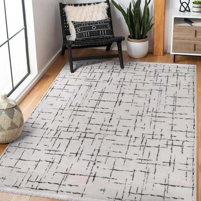 Non Slip Area Rug Low Pile Bedroom Rugs Machine Washable Floor Mat Living Room Carpet - NT0201
