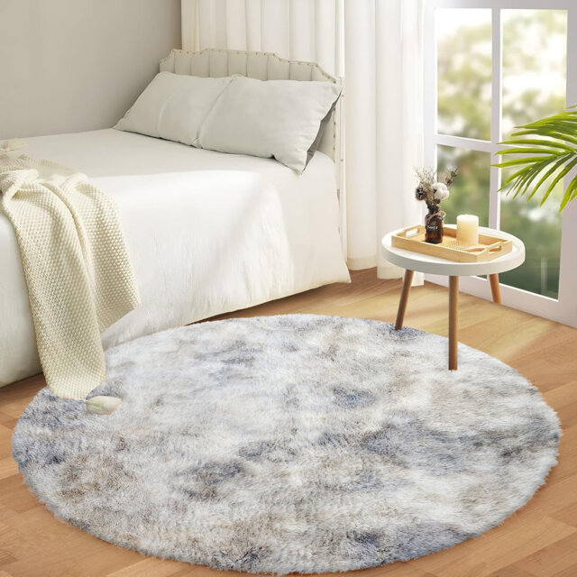 Round Shaggy Area Rug – Ultra-Soft Plush High-Pile Rug For Living Room And Bedroom