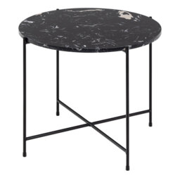 Side Table with Polished Marble Stone 52x40cm