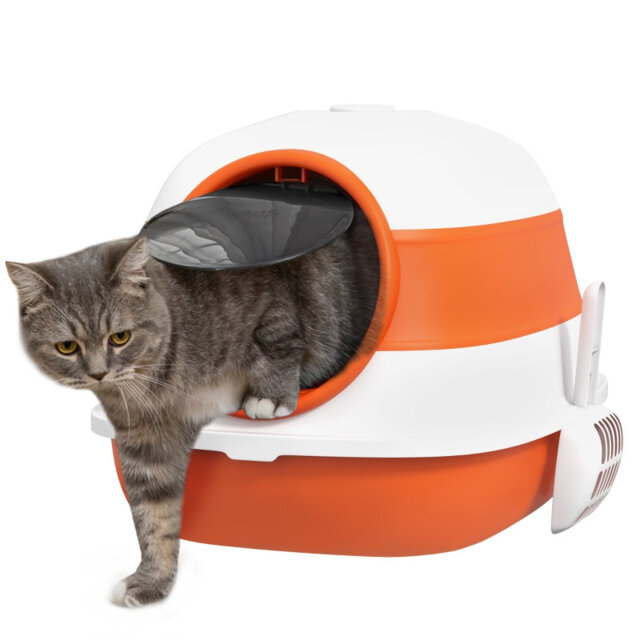Foldable 52*41*38 cm Polypropylene 1 Piece Foldable Cat Litter Box Orange Foldable for Easy Storage