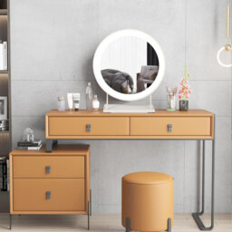 Bollen Round Lighted Freestanding Bathroom / Vanity Mirror in White