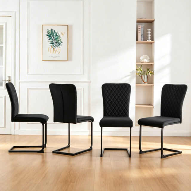 Culain Modern Upholstered Cantilever Velvet Dining Chair