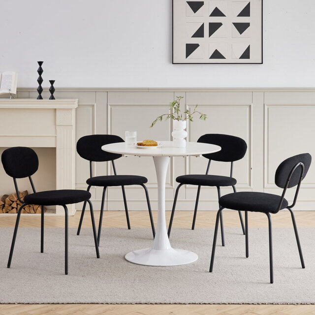 Cotton Blend Upholstered Metal Stacking Accent