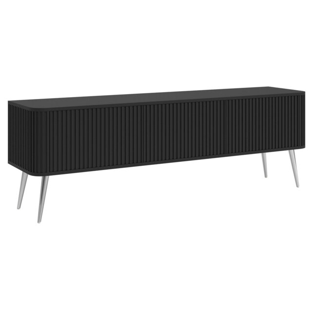 Ovarlo TV Cabinet with Fluted Design, Three-Door with Legs