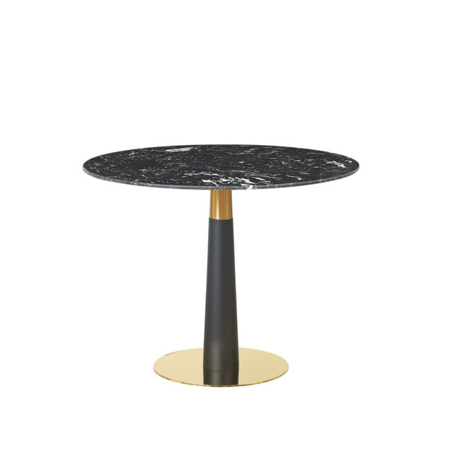 Shadybrook Round Faux Marble Top Metal Base Dining Table