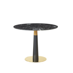 Shadybrook Round Faux Marble Top Metal Base Dining Table