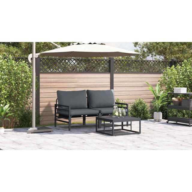 Vidaxl Garden Sofa Set 3 Pcs Anthracite Steel