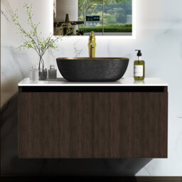 Ronique 100Cm Wall Mounted Single Bathroom Vanity Sink with Ceramic Basin, Faucet and Hoses