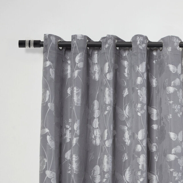 Diamante Chrome Stainless Steel Adjustable 120cm to 210cm 2cm Single Curtain Pole