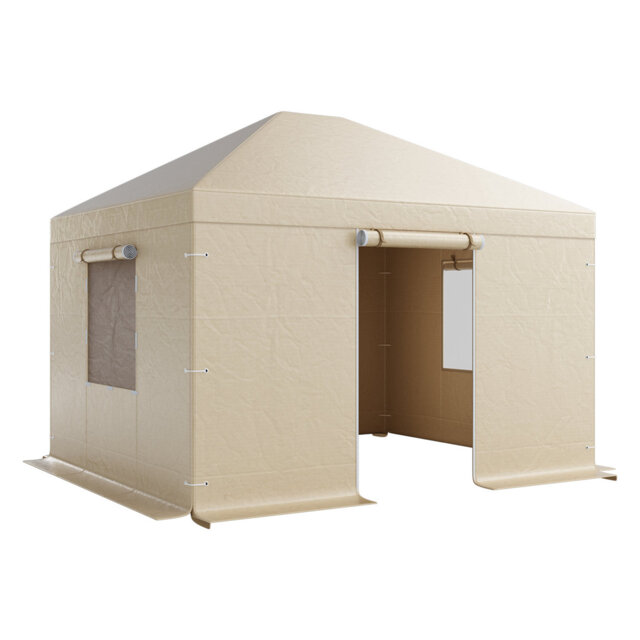 Winter Gazebo Cover Fits 10 x 14 ft Hardtop Gazebos, All-Weather Gazebo Cover with Sidewalls & Mesh Windows, High-Density PE Material, Enclosed Storag