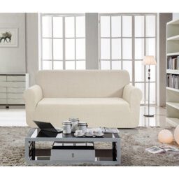 3 Seater Stretch Sofa Cover, Cream, For 185-235Cm