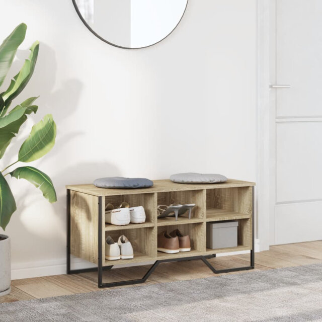 Shoe Cabinet Sonoma Oak 90X38x45.5 Cm Engineered Wood