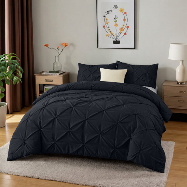 Microfiber Solid No Pattern Colour Duvet Cover Set with Pillowcases