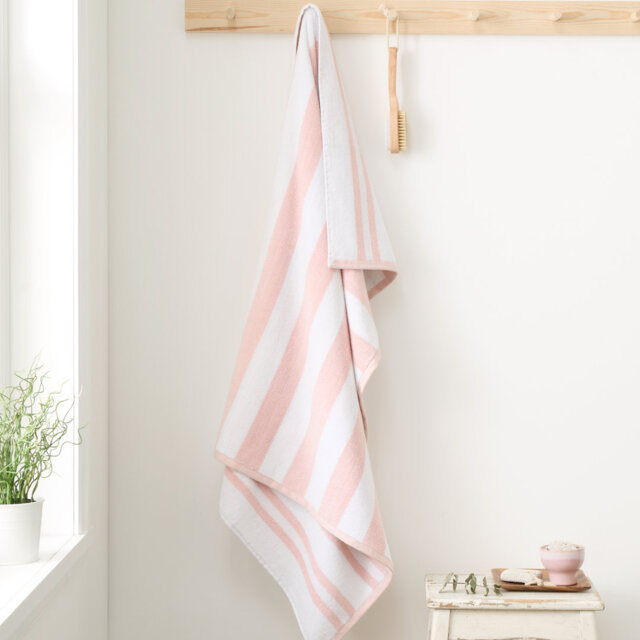 Reversible Stripe Jacquard 100% Cotton Bath Towel