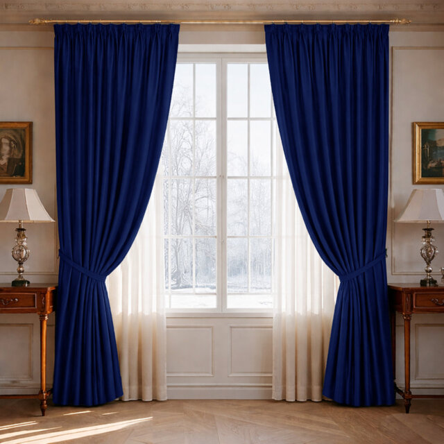 100% Polyester Blackout Pencil Pleat Room Darkening Curtains