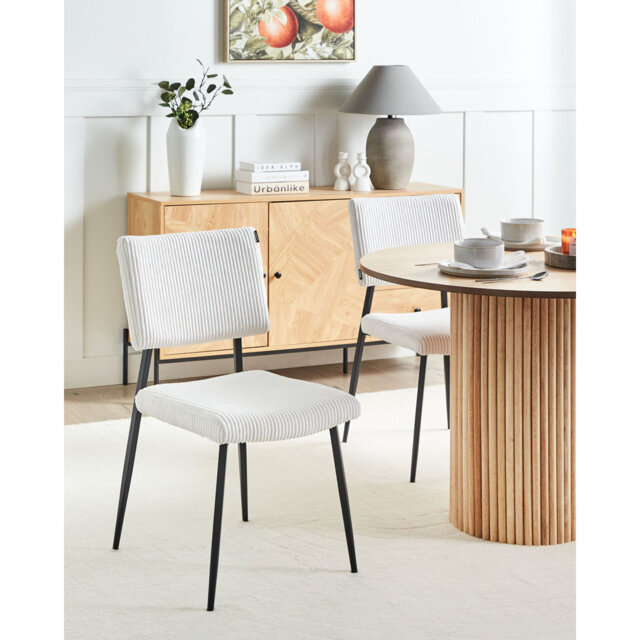 Set of 2 Dining Chairs STURGIS Corduroy