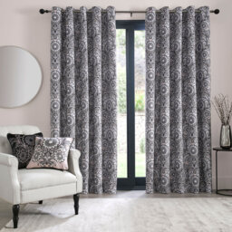 Romilly 100% Polyester Pair of Eyelet Curtains