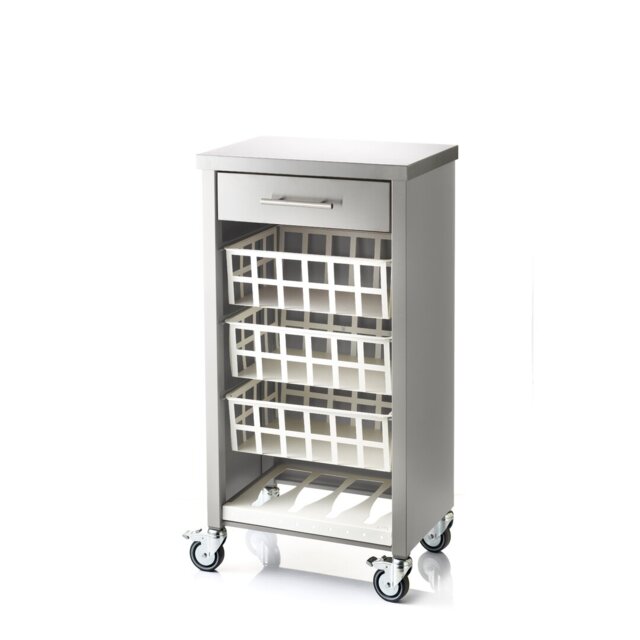 Yoder 48cm W Steel Kitchen Trolley with Stainless Steel Top and Locking Wheels