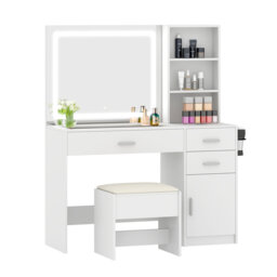 Ameria Dressing Table with Mirrorï¼Modern Makeup Vanity Table Set
