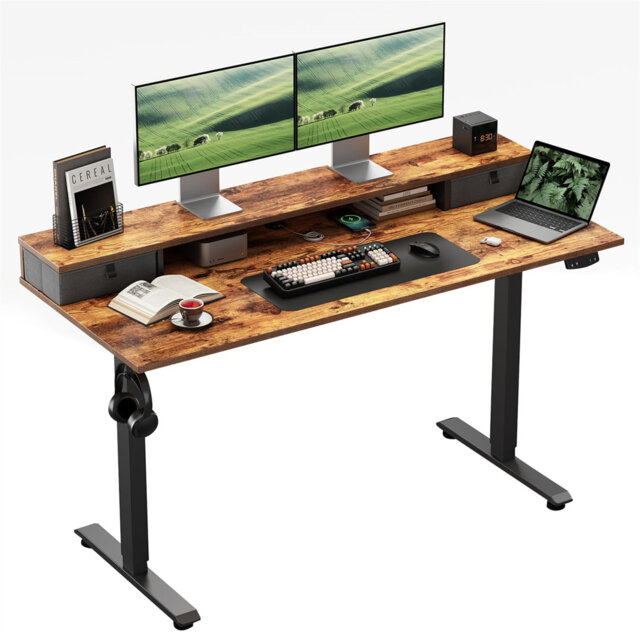 Adjustable Metal Base Computer Desk