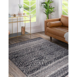 Siegbert Geometric Machine Woven Area Rug