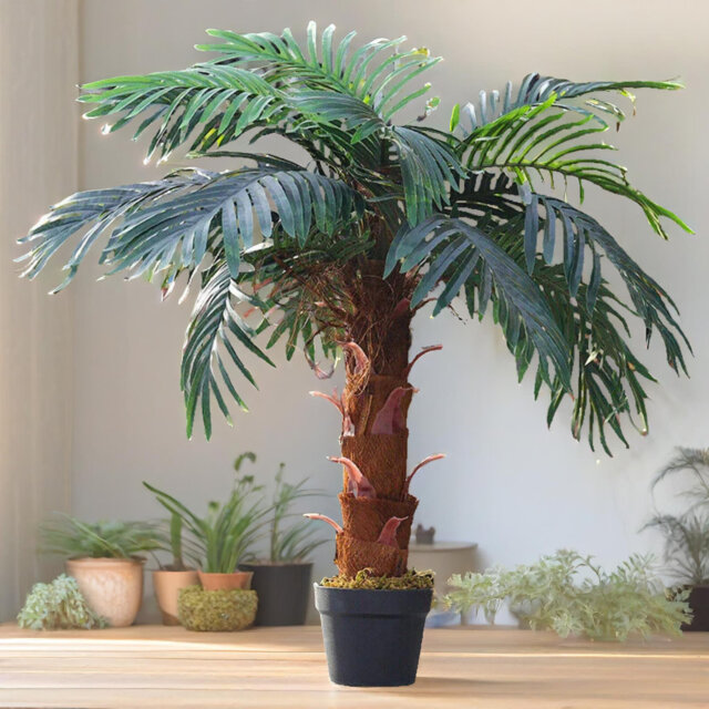 100cm Faux Palm Plant in Freestanding