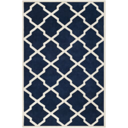 Phillipsdale Hand Tufted Wool Dark Blue/Ivory Rug