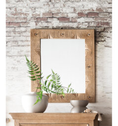 Gelincik Solid Wood Rectangle Wall Mirror