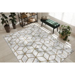 Exclusive glamor, stivoll, cream / gold rug