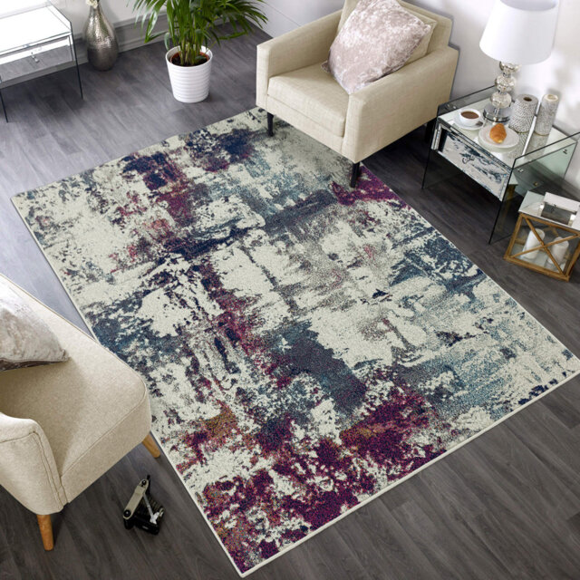 Boston Modern Navy/Purple/Beige Rug
