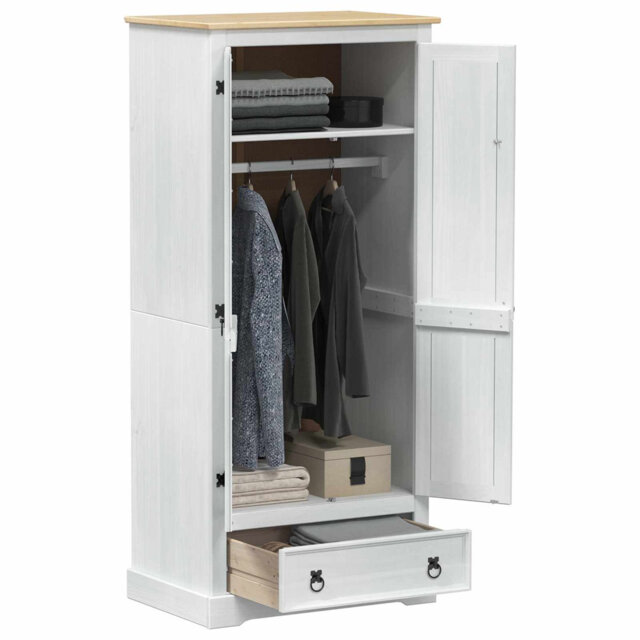 Wardrobes with Drawer with Shelf with Storage Solid Pine Wood Bedroom