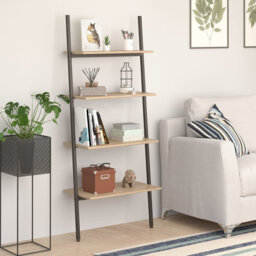 Castorland 150.5cm H x 64cm W Manufactured WoodSteel Ladder Bookcase