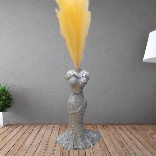 Italian Sparkly Vase Romany Mirrored Mosaic Lady Shape 60X40Cm