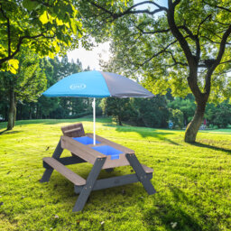 Kids 2 Piece Solid Wood Rectangular Picnic Bench and Chair Set