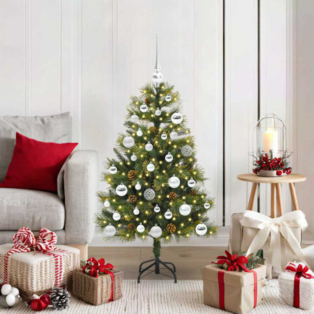 Artificial Hinged Christmas Tree with Cones