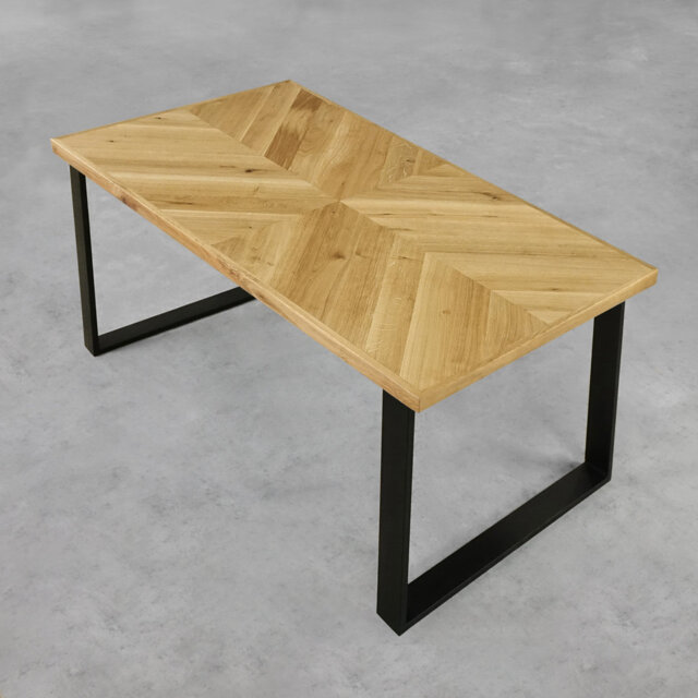 Tyree Oak Metal Base Dining Table